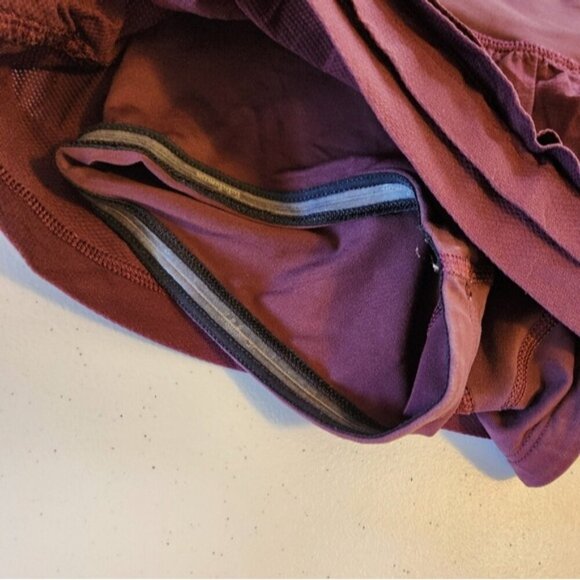 Lululemon Breath Of Fire Skirt Bordeaux Drama Burgundy Mini Yoga Activewear sz 2 - Picture 9 of 13